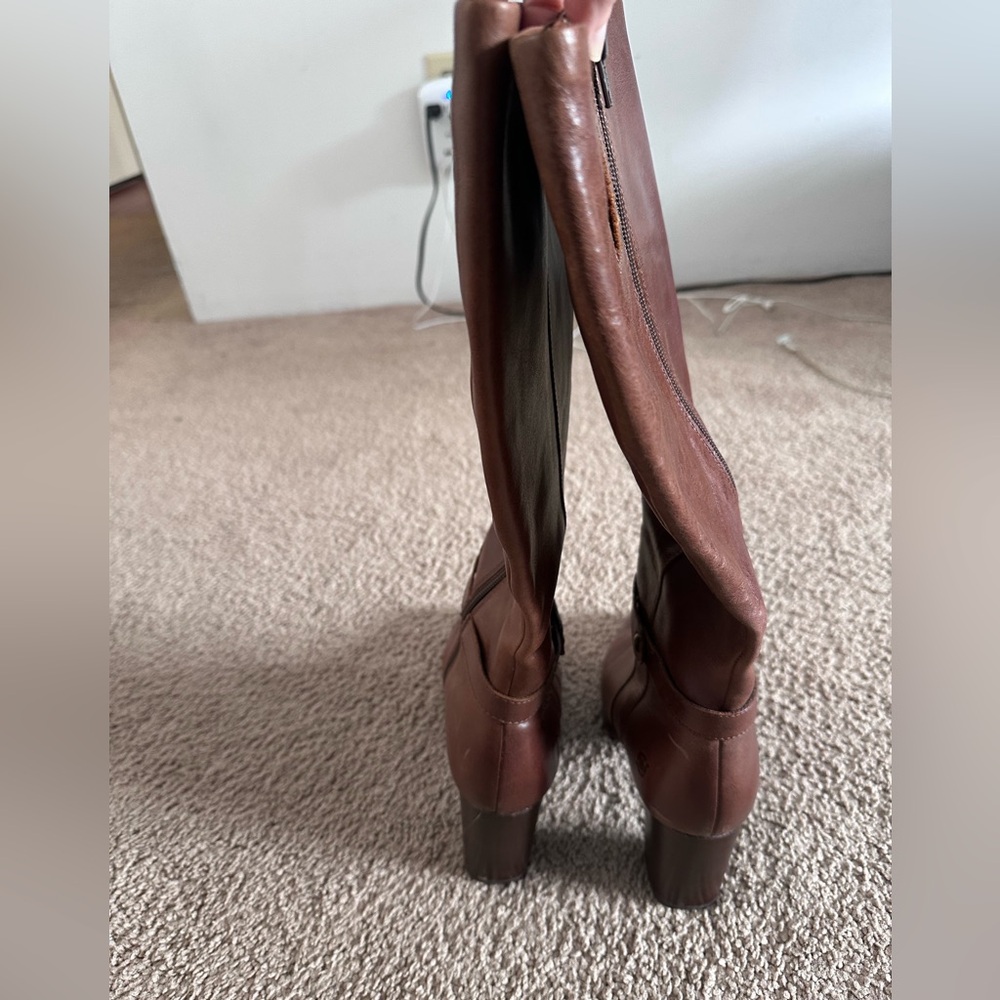 Børn Brown Leather Ellendale Knee High Boot in Size 8 - Picture 6 of 9